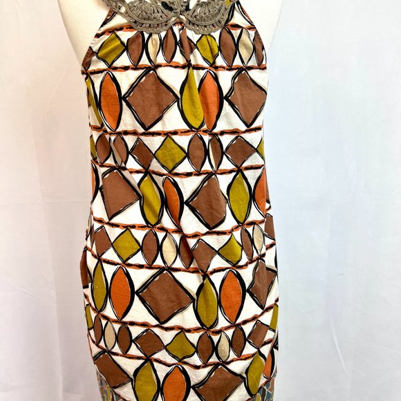 BCBG Maxazria Boho Sundress Sz M String Top Sleeveless Pockets - Picture 2 of 7